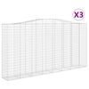 vidaXL Gabioner b&aring;gformade 3 st 400x50x200/220 cm galvaniserat j&auml;rn