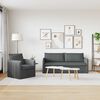 vidaXL Soffa 2 pcs M&ouml;rkgr&aring; 196 x 82 x 85 cm tyg