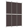 vidaXL Rumsavdelare 3 paneler 150x220 cm brun tyg