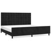 vidaXL S&auml;ngram utan madrass svart 200x200 cm sammet