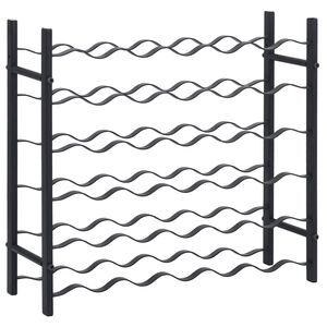 vidaXL Vinst&auml;ll f&ouml;r 36 flaskor svart j&auml;rn