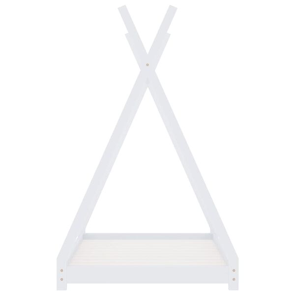 vidaXL Barnsäng vit massiv furu 90x200 cm