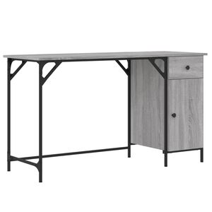vidaXL Datorskrivbord gr&aring; sonoma 131x48x75 cm konstruerat tr&auml;