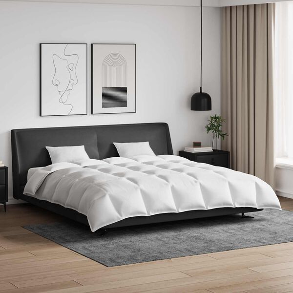 vidaXL T&auml;ckeset med kudde 3 pcs Vit Dunfj&auml;der