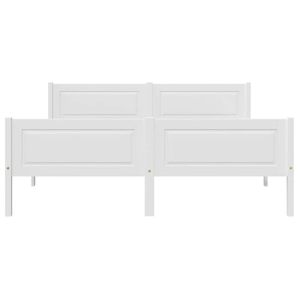 vidaXL Sängram massiv furu vit 140x200 cm