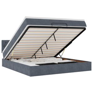 vidaXL Ottoman s&auml;ngram med madrass m&ouml;rkgr&aring; 180x200 cm sammet