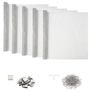 vidaXL Ljusaxel t&auml;ck med klipp 5 st 70 x 130 cm Aluminium Silver