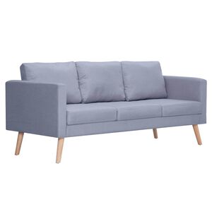vidaXL Soffa 3-sits i tyg ljusgr&aring;