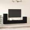 vidaXL V&auml;gg TV Sk&aring;p V&auml;ggmonterad 3 pcs Svart Ek Konstruerat tr&auml;