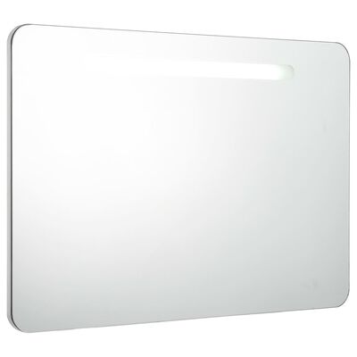 vidaXL Badrumsskåp med spegel LED 80x9,5x55 cm
