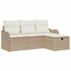 vidaXL Tr&auml;dg&aring;rdsoffset med kudde med lagring 4 pcs Poly rattan