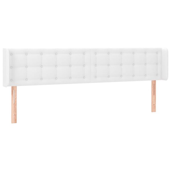vidaXL S&auml;nggavel med kanter vit 203x16x78/88 cm konstl&auml;der