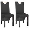 vidaXL Matstolar 2 st svart konstl&auml;der