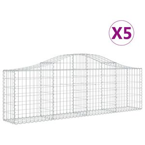 vidaXL Gabioner b&aring;gformade 5 st 200x30x60/80 cm galvaniserat j&auml;rn