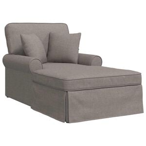 vidaXL Chaise Lounge med Kjol med kudde Taupe 91 x 157 x 91 cm tyg