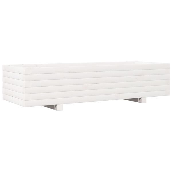 vidaXL Odlingsl&aring;da vit 110x40x26,5 cm massiv furu