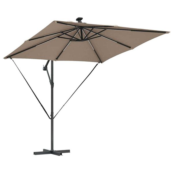 vidaXL Cantilever bananparasol Taupe 249 x 249 x 250 cm