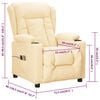 vidaXL Elektrisk massagefåtölj gräddvit konstläder