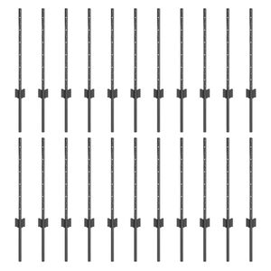 vidaXL Inb&auml;ddad staketpost 22 st Gr&aring; 100 cm Pulverlackerat st&aring;l