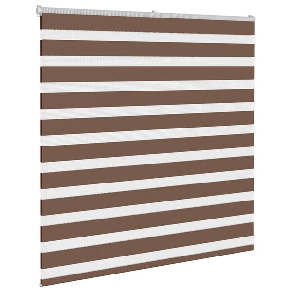 vidaXL Rullgardin zebra brun 140x100 cm tyg bredd 135,9 cm polyester