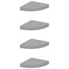 vidaXL Sv&auml;vande h&ouml;rnhyllor 4 st gr&aring; 25x25x3,8 cm MDF