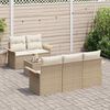 vidaXL Soffset med kudde 6 pcs Beige konstrotting