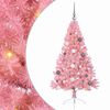 vidaXL Konstgjord F&ouml;rbelyst Julgran med 150 LED-lampor Rosa 150 cm PVC