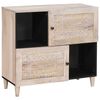 vidaXL Sideboard Blekt Vitt 80 x 33 x 75 cm Massivt mangotr&auml;