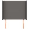 vidaXL Sänggavel med kanter grå 83x16x118/128 cm konstläder