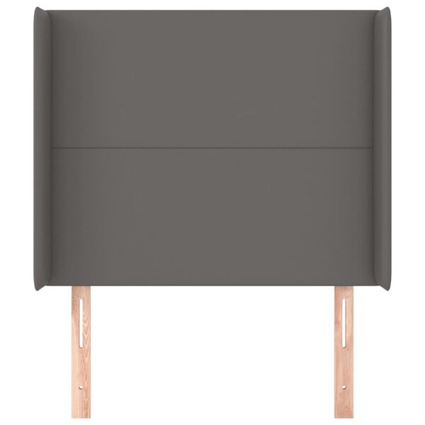 vidaXL Sänggavel med kanter grå 83x16x118/128 cm konstläder