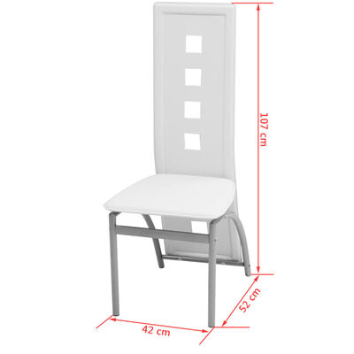 vidaXL Matbord och stolar 7 delar vit