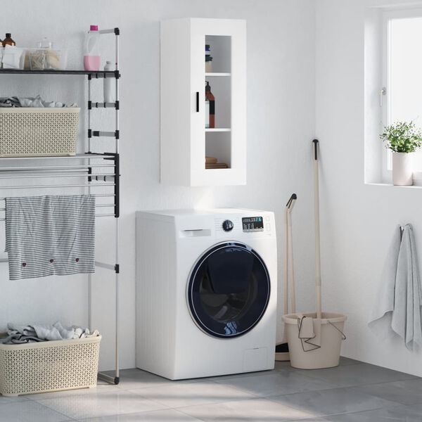 vidaXL V&auml;ggsk&aring;p vit 34,5x34x90 cm