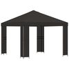 vidaXL Paviljong 3 x 3 m Antracit Polyester och St&aring;l 190 gsm