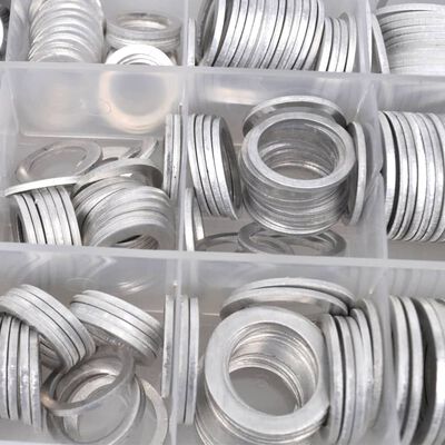 Sortimentlåda med 450 st brickor O-ring av aluminium