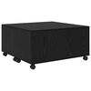 vidaXL Kaffeebord med låda Svart Ek 75 x 75 x 38 cm Konstruerat trä