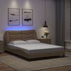 vidaXL Bed Frame with LED without Mattress "Hvar" Cappuccino 140x200 cm