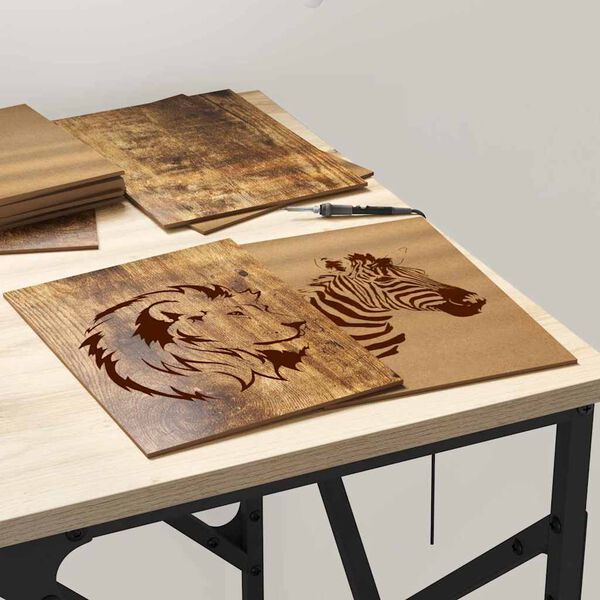 vidaXL Dekorpaneler 50 pcs R&ouml;kt ek 15 x 21 x 0.27 cm Konstruerat tr&auml;