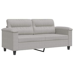 vidaXL 2-sitssoffa ljusgr&aring; 140 cm mikrofibertyg