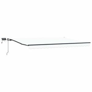 vidaXL Utdragbar markis Vit 400 &times; 300 cm Duk och Aluminium