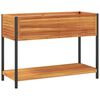 vidaXL Odlingsl&aring;da med hylla 110x45x80 cm massiv akacia och st&aring;l