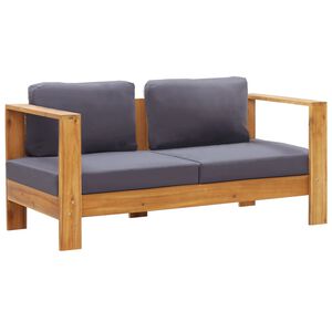 vidaXL Tr&auml;dg&aring;rdsb&auml;nk med dynor 140 cm massivt akaciatr&auml; gr&aring;