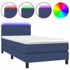 vidaXL Rams&auml;ng med madrass & LED bl&aring; 90x190 cm tyg