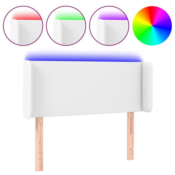 vidaXL S&auml;nggavel LED vit 83x16x78/88 cm konstl&auml;der