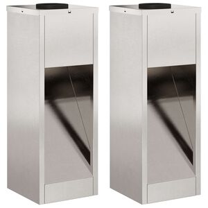 vidaXL Solcell LED-v&auml;gbelysning 2 pcs Silver Rostfritt st&aring;l