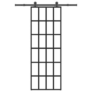 vidaXL Skjutd&ouml;rr med beslagset ESG glas och aluminium 76x205 cm