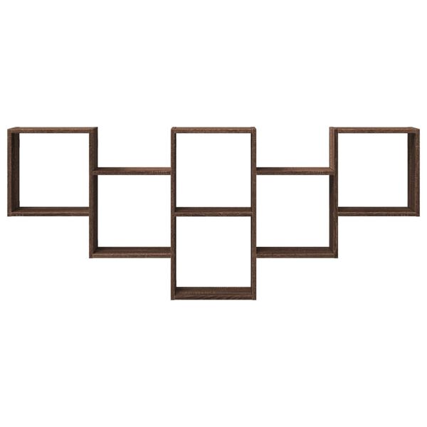 vidaXL Vägghylla brun ek 159x18x66 cm konstruerat trä