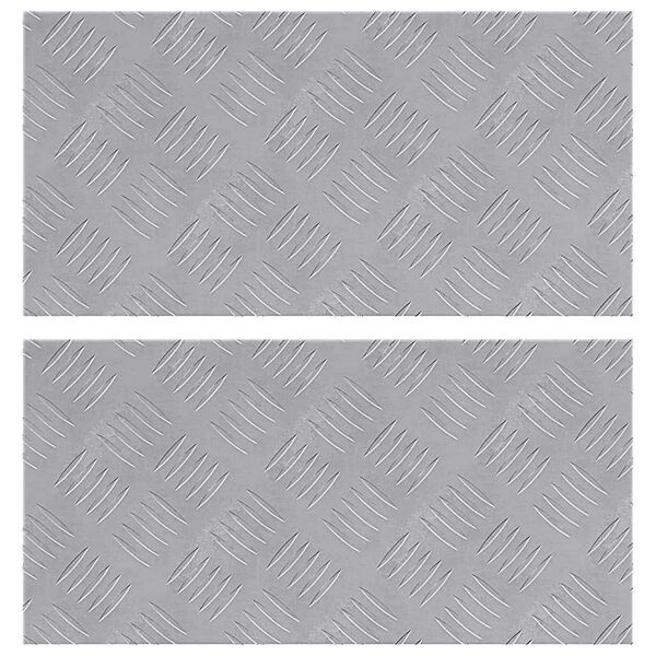 vidaXL Trappsteg Rektangul&auml;r 2 pcs Silver 50 x 25 cm Aluminium