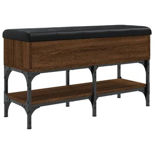 vidaXL Skob&auml;nk brun ek 82x32x45 cm konstruerat tr&auml;