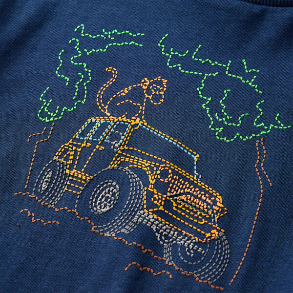 T-shirt med l&aring;nga &auml;rmar f&ouml;r barn marinbl&aring; 104