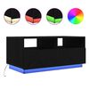 vidaXL Soffbord med LED svart ek 90x49x40 cm